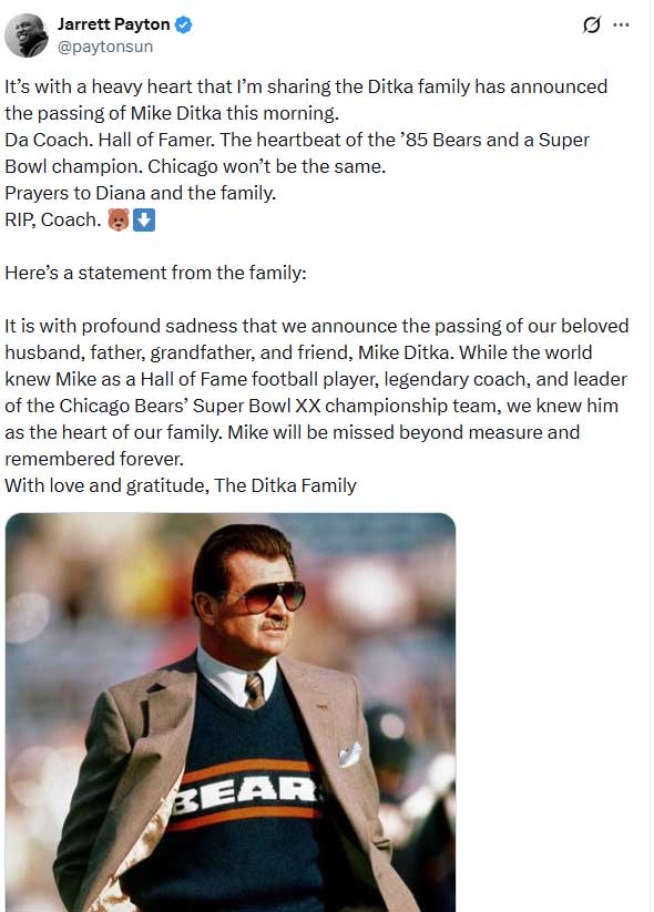 Mike Ditka: Legendary coach, Hall of Fame TE dies at 86